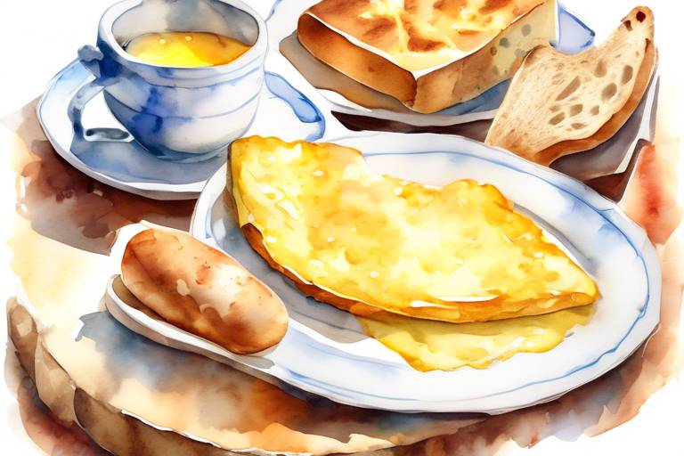 Omlet, Peynir ve Ekmek Üçlüsü İle Fransız Kahvaltısı